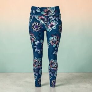 Live Love Dream Teal Floral Stretch Leggings